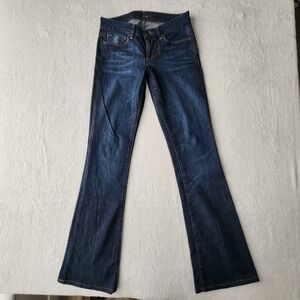 Joe's Jeans Rocker Flare Pants Womens 26 Blue Dark Wash Low Rise Stretch 29W 32L